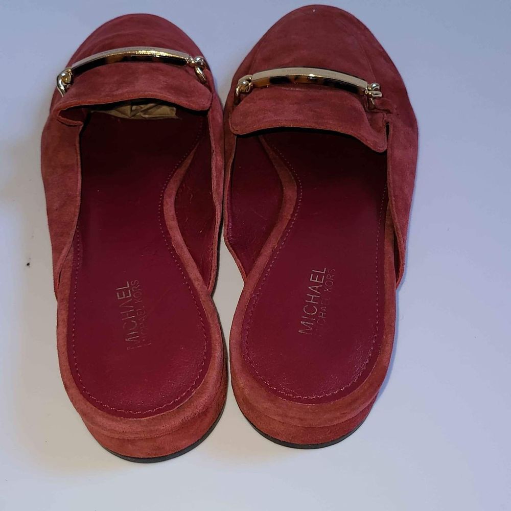 Michael Kors MK Designer Red Loafers Slip On Slide In Flats Size 7.5 - Picture 5 of 9